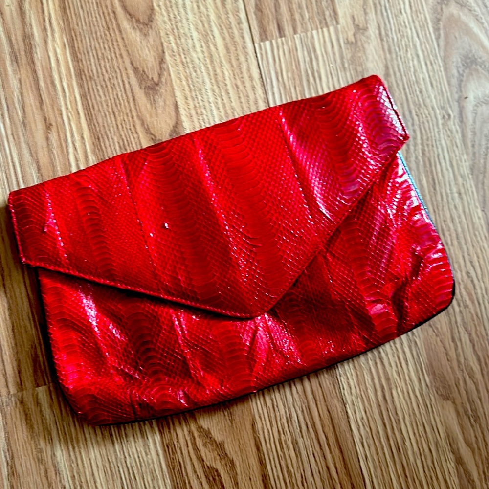 Vintage - J Renee snakeskin envelope style clutch